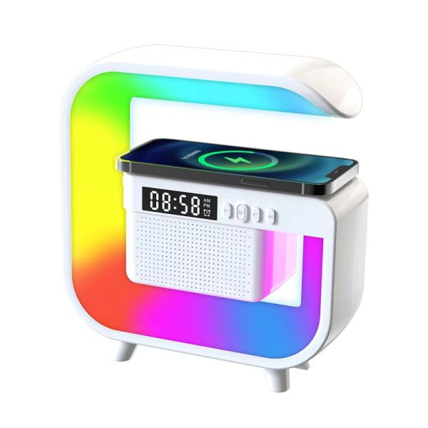 G3 Mini Smart Light Bluetooth Speaker Colorful Lights Clock Wireless Charging Price in Bangladesh | resellKori